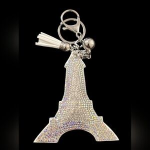 Sparkling Eiffel Tower Bsg Charm Keychain
